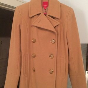 Tan mid-length Wool Peacoat